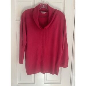 Alia Vibrant Pink Cable‎ Knit Sweater Soft Acrylic Pullover Sz 1X